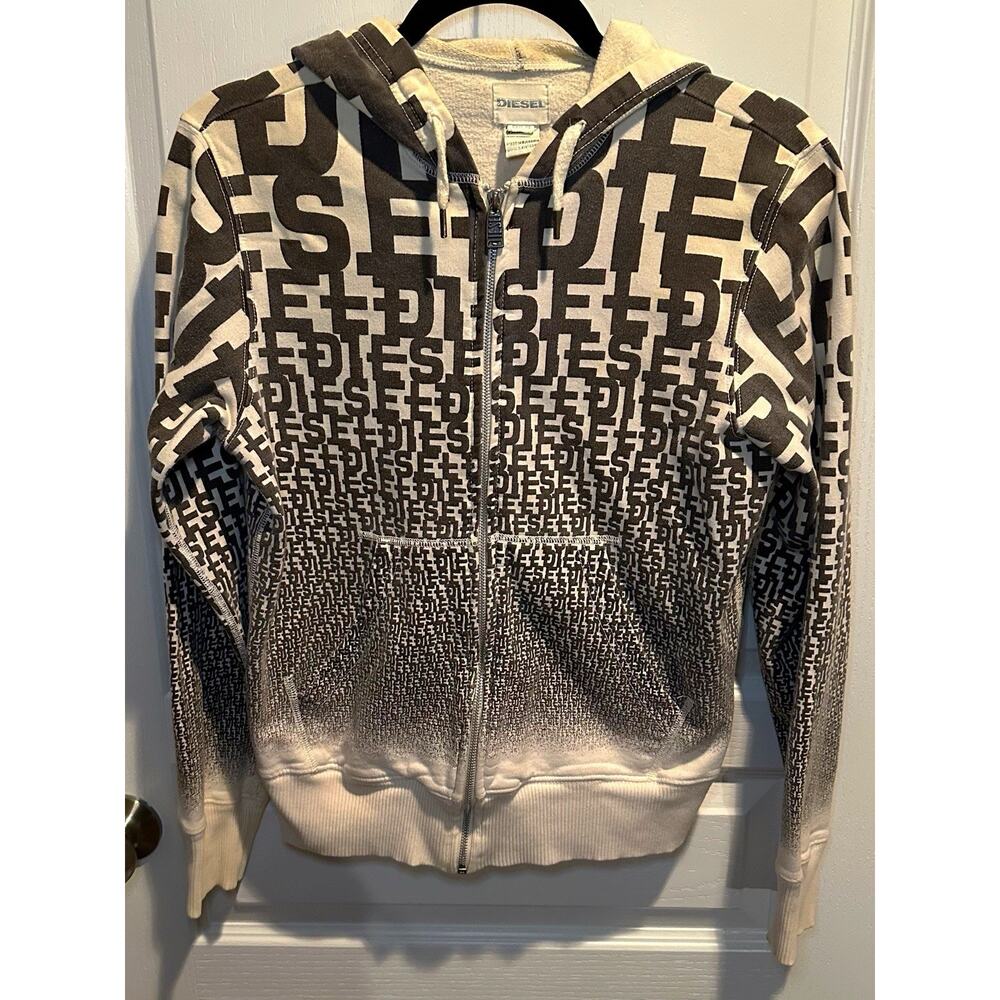 Diesel Women’s Monogram Logo Hoodie With Zipper Women XL ( More Like A Small)